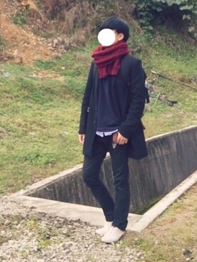 「リング」｜「アイテム（チェスターコート）」を使った、Mihaさん（メンズ・170cm）の秋コーディネート