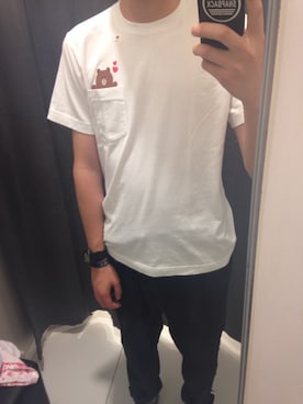 「UNIQLO（ユニクロ）のアイテム（T Shirts、ホワイト系）」を使った、Supremacismさん（メンズ・175cm）の春コーディネート