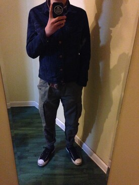 「H&M（エイチ・アンド・エム）のアイテム（Chinos、グリーン系）」を使った、Supremacismさん（メンズ・175cm）の夏コーディネート