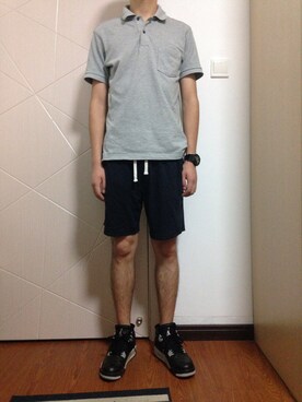 「H&M（エイチ・アンド・エム）のアイテム（Cargo trousers、ブルー系）」を使った、Supremacismさん（メンズ・175cm）の夏コーディネート