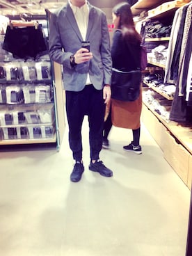 「MUJI Labo（ムジラボ）のアイテム（テーラードジャケット）」を使った、Supremacismさん（メンズ・175cm）の春コーディネート