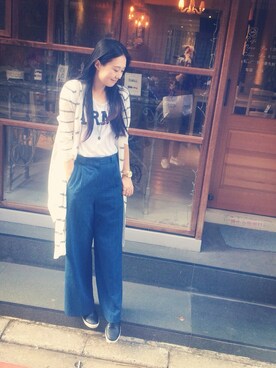 「pants」｜「アイテム（その他アウター）」を使った、丁叮さん（レディース・158cm）の秋コーディネート