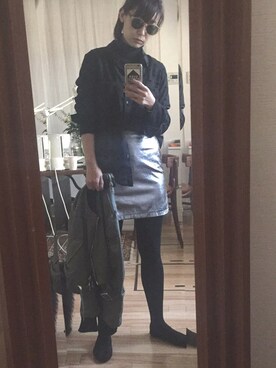 「H&M DIVIDED（エイチアンドエム　ディヴァイデッド）のアイテム（バレエシューズ）」を使った、MINAKO.Aさん（レディース・165cm）の秋コーディネート