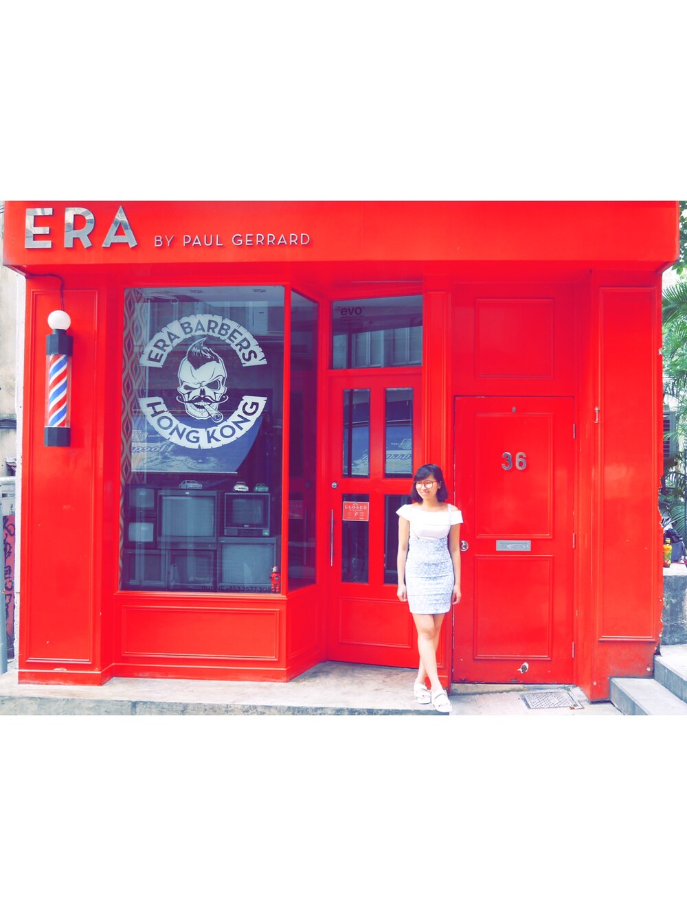 「Hong Kong、white、blue、hkgirl、spring、hk、ootd、outfit」｜「no brandのアイテム（サンダル、ホワイト系）」を使った、Kellymakさん（レディース・158cm）の春コーディネートの1枚目の写真