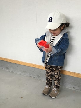 「GEORGE'S（ジョージズ）のアイテム（キャップ）」を使った、rinka⋆*さん（キッズ・90cm）の冬コーディネート