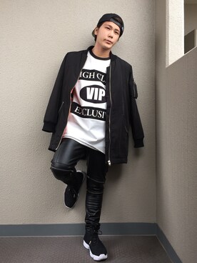 「UNIF（ユニフ）のアイテム（ブルゾン）」を使った、Mo.さん（メンズ・165cm）の冬コーディネート