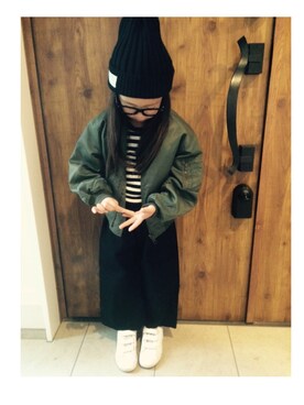 「アイテム（ナイロンジャケット）」を使った、seriito☆さん（キッズ・110cm）の秋コーディネート