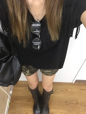 「DHOLIC（ディーホリック）のアイテム（バックパック/リュック）」を使った、riiiii_yuparipaさん（レディース・152cm）の夏コーディネート