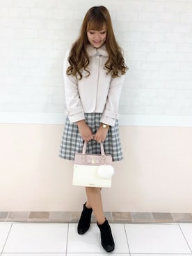 「LODISPOTTO（ロディスポット）のアイテム（ステンカラーコート）」を使った、LODISPOTTO OFFICIALさん（レディース・165cm）の秋コーディネート