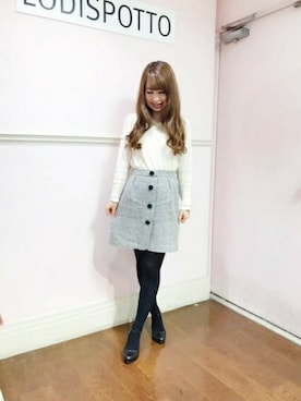 「LODISPOTTO（ロディスポット）のアイテム」を使った、LODISPOTTO OFFICIALさん（レディース・158cm）の冬コーディネート