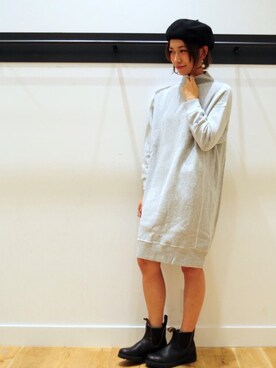 「お仕事スタイル」｜「アイテム（ハンチング/ベレー帽）」を使った、caroさん（レディース・156cm）の夏コーディネート