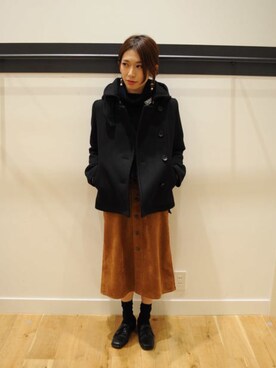 「お仕事スタイル」｜「アイテム（その他アウター）」を使った、caroさん（レディース・156cm）の秋コーディネート