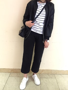 「アイテム（アナログ腕時計、ピンク系）」を使った、yamさん（レディース・158cm）の冬コーディネート