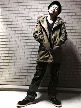 「HYSTERIC GLAMOUR（ヒステリックグラマー）のアイテム（モッズコート）」を使った、ポン太さん（メンズ・165cm）の春コーディネート