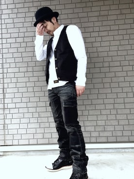 「COOTIE PRODUCTIONS（クーティープロダクションズ）のアイテム（その他アウター）」を使った、ポン太さん（メンズ・165cm）の春コーディネート