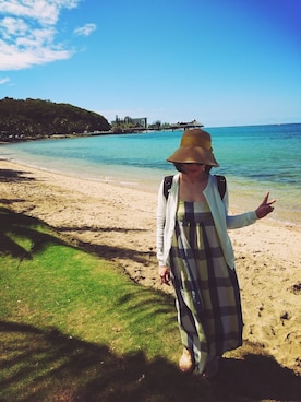 「UMO（ウモ）のアイテム」を使った、ゆっぴりっぽうさん（レディース・160cm）の秋コーディネート