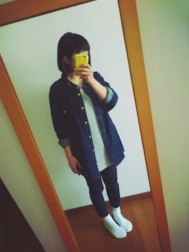「mercibeaucoup,（メルシーボークー）のアイテム（シャツワンピース）」を使った、ゆっぴりっぽうさん（レディース・160cm）の春コーディネート