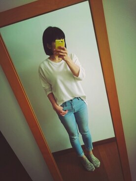 「袖まくりフェス告知」｜ゆっぴりっぽうさん（レディース・160cm）の春コーディネート