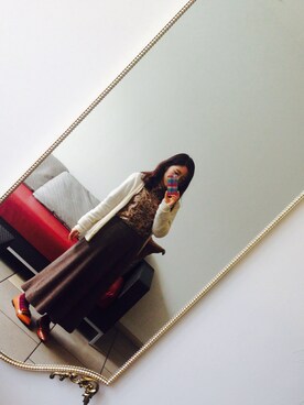 「ZARA（ザラ）のアイテム（パンプス、オレンジ系）」を使った、machikoさん（レディース）の秋コーディネート