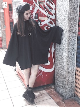「VII&CO（VII&CO）のアイテム（帽子、ブラック系）」を使った、TSAIさん（レディース・158cm）の秋コーディネート