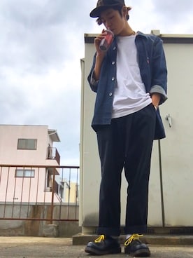 けんしょうさんの「【DICKIES/ディッキーズ】874ノータックワイドチノパンツ/ワークパンツ　TCツイル」を使ったコーディネート