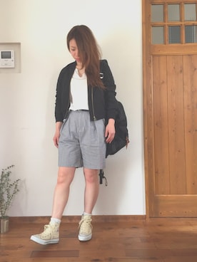 「niko and...（ニコアンド）のアイテム（スタジャン）」を使った、ayumiさん（レディース・156cm）の春コーディネート