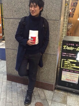 「Gregory」｜「アイテム（スラックス）」を使った、ちだちゃんさん（メンズ・169cm）の冬コーディネート