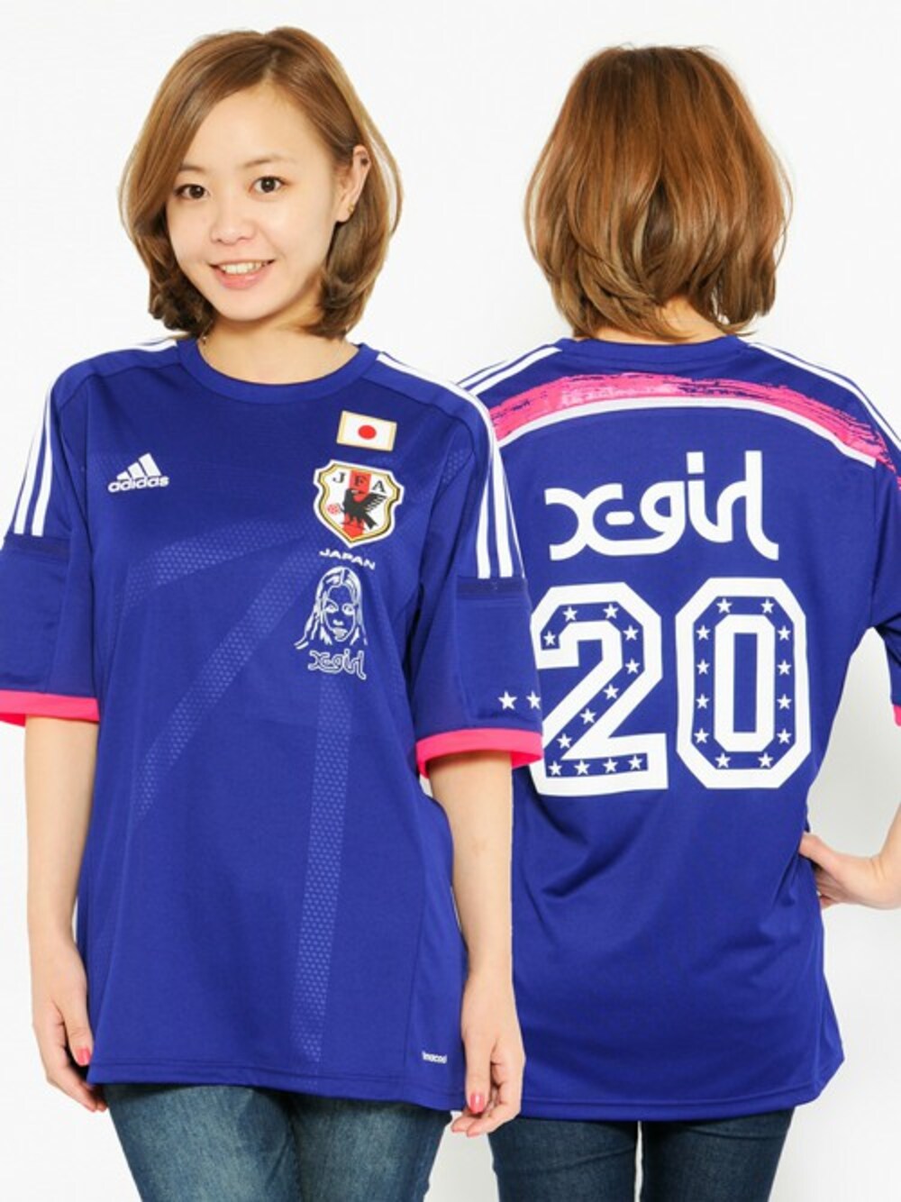 高垣 実花さんの「「adidas サッカー日本代表 レプリカユニフォーム」　with X-girlマーキング（X-girl）」を使ったコーディネートの1枚目の写真