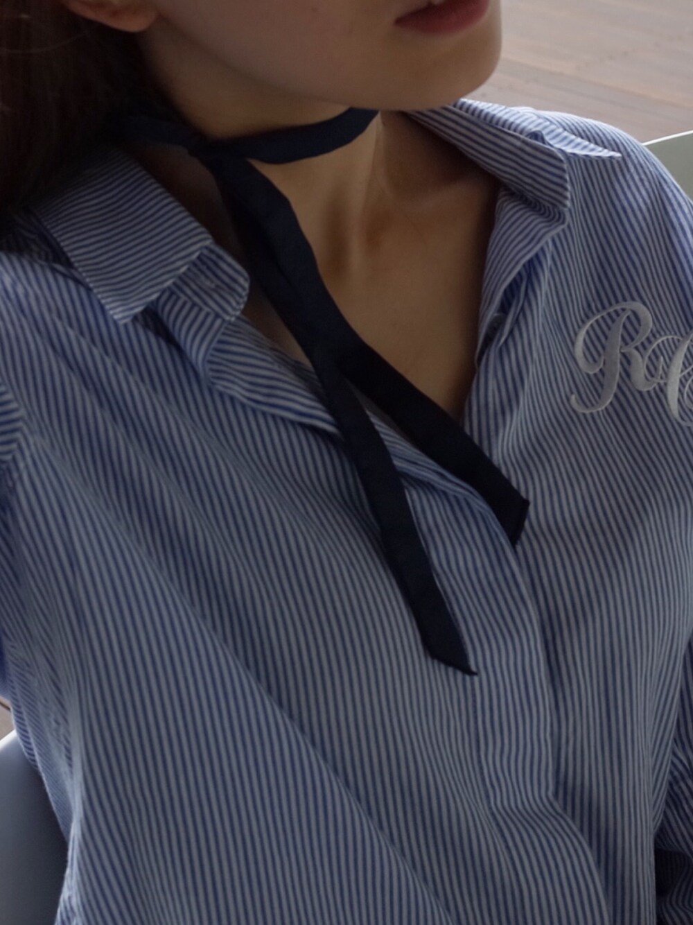 「daily look、dailylook、choker、scarf、ootd、데일리룩、초커、스카프」｜「Lazysummerのアイテム（ネックレス、その他）」を使った、Lazy summerさん（レディース・168cm）の夏コーディネートの1枚目の写真