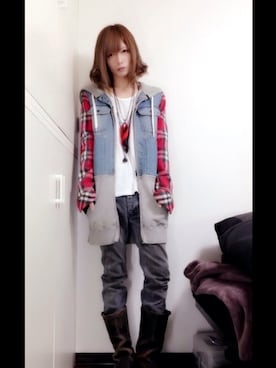 「NUMBER (N)INE（ナンバーナイン）のアイテム（その他アウター）」を使った、雛形雛       ヒナガタヒイナさん（メンズ・170cm）の春コーディネート