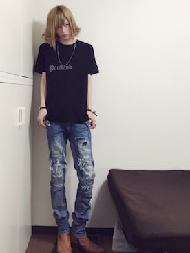 「TAKAHIROMIYASHITATheSoloIst.（タカヒロミヤシタザソロイスト）のアイテム（リング）」を使った、雛形雛       ヒナガタヒイナさん（メンズ・170cm）の夏コーディネート