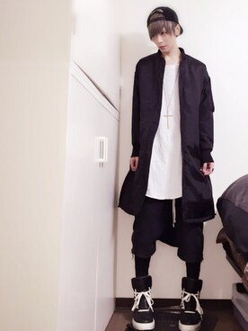 ナイロンジャケットを使った ロングma 1 のメンズ人気ファッションコーディネート Wear
