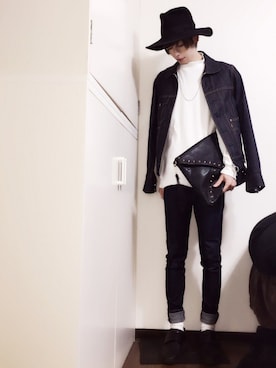 「LAD MUSICIAN（ラッドミュージシャン）のアイテム（その他シューズ）」を使った、雛形雛       ヒナガタヒイナさん（メンズ・170cm）の秋コーディネート