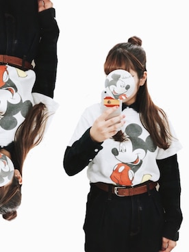 「シャツオンシャツ」｜「アイテム（Tシャツ/カットソー）」を使った、菜ゑてゃんさん（レディース・153cm）の秋コーディネート