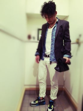 「NEIL BARRETT（ニールバレット）のアイテム（テーラードジャケット）」を使った、KAME-GUYさん（メンズ・168cm・20代）の冬コーディネート