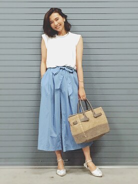 「ノスタルジア」｜「アイテム（Tシャツ/カットソー）」を使った、tomomintoさん（レディース・164cm）の夏コーディネート