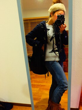 「アイテム（ダッフルコート）」を使った、minamiさん（レディース・153cm・30代）の秋コーディネート