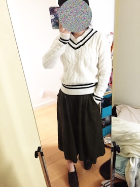 「グリッター」｜「アイテム（その他シューズ）」を使った、春さん（レディース・152cm）の秋コーディネート