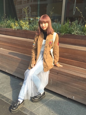 「アイテム（その他シューズ）」を使った、☁️池田愛梨☁️さん（レディース・157cm）の春コーディネート