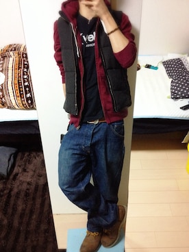 「VOLCOM」｜「アイテム（アクセサリー）」を使った、norihiro さん（メンズ・170cm）の秋コーディネート