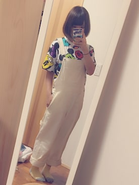 「アイテム（サロペット/オーバーオール）」を使った、tapiさん（レディース・155cm・10代）の夏コーディネート