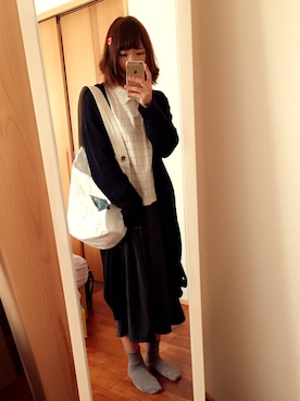「あけおめ」｜「アイテム（パンツ）」を使った、tapiさん（レディース・155cm）の冬コーディネート