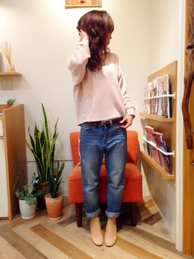 「Another Edition」｜「アイテム（スウェット）」を使った、mieko.さん（レディース・153cm）の春コーディネート