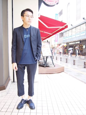 「VANQUISH」｜「アイテム（セットアップ）」を使った、Tatsuhiro_Fujimatsuさん（メンズ・170cm）の春コーディネート