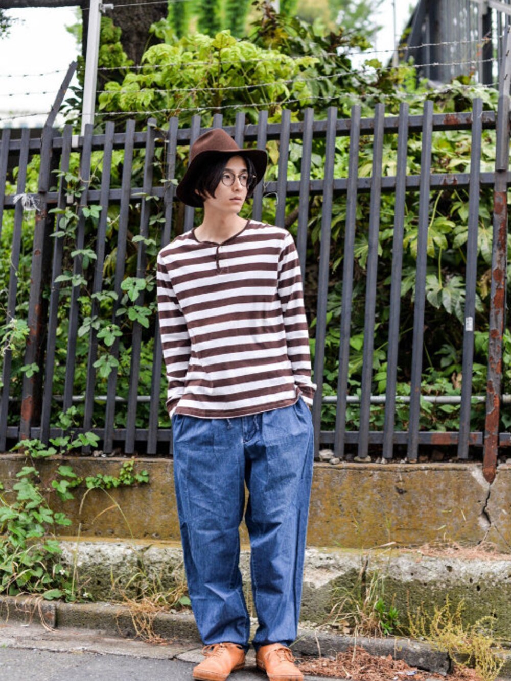 「nonnativeのnonnative - Border Cut&Sew（size - 2）¥6000+tax（Tシャツ/カットソー、ブラウン系）」を使った、kodona_tokyoさん（メンズ・180cm）の春コーディネートの1枚目の写真