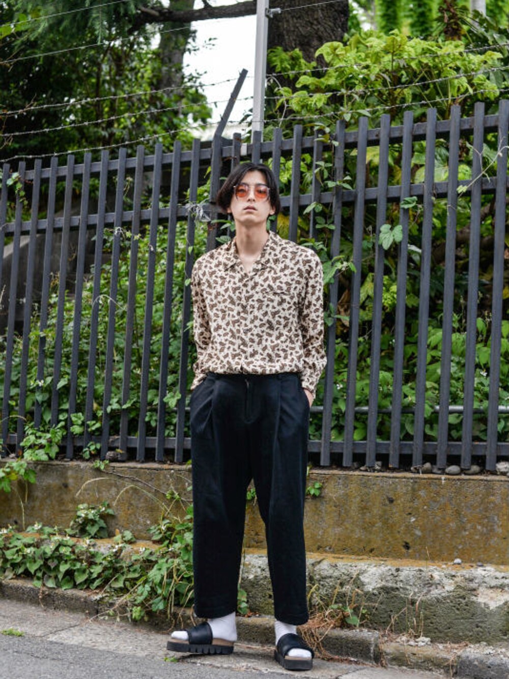 「USED - Paisley Shirt（size - 表記なし）¥9000+tax（シャツ/ブラウス、ベージュ系）」を使った、kodona_tokyoさん（メンズ・180cm）の春コーディネートの1枚目の写真