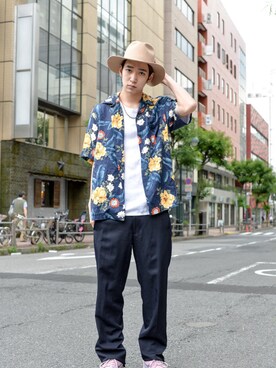 「Y's（ワイズ）のアイテム（スラックス）」を使った、kodona_tokyoさん（メンズ・180cm）の夏コーディネート