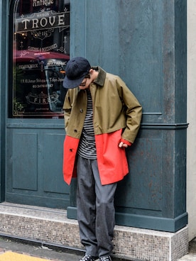 「COMME des GARCONS HOMME（コム デ ギャルソン・オム）のアイテム（スラックス）」を使った、kodona_tokyoさん（メンズ・180cm）の秋コーディネート