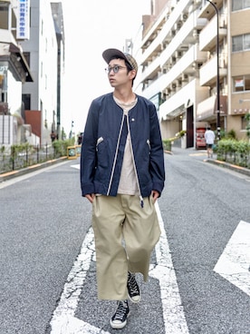 「アイテム（ノーカラージャケット）」を使った、kodona_tokyoさん（メンズ・180cm）の秋コーディネート