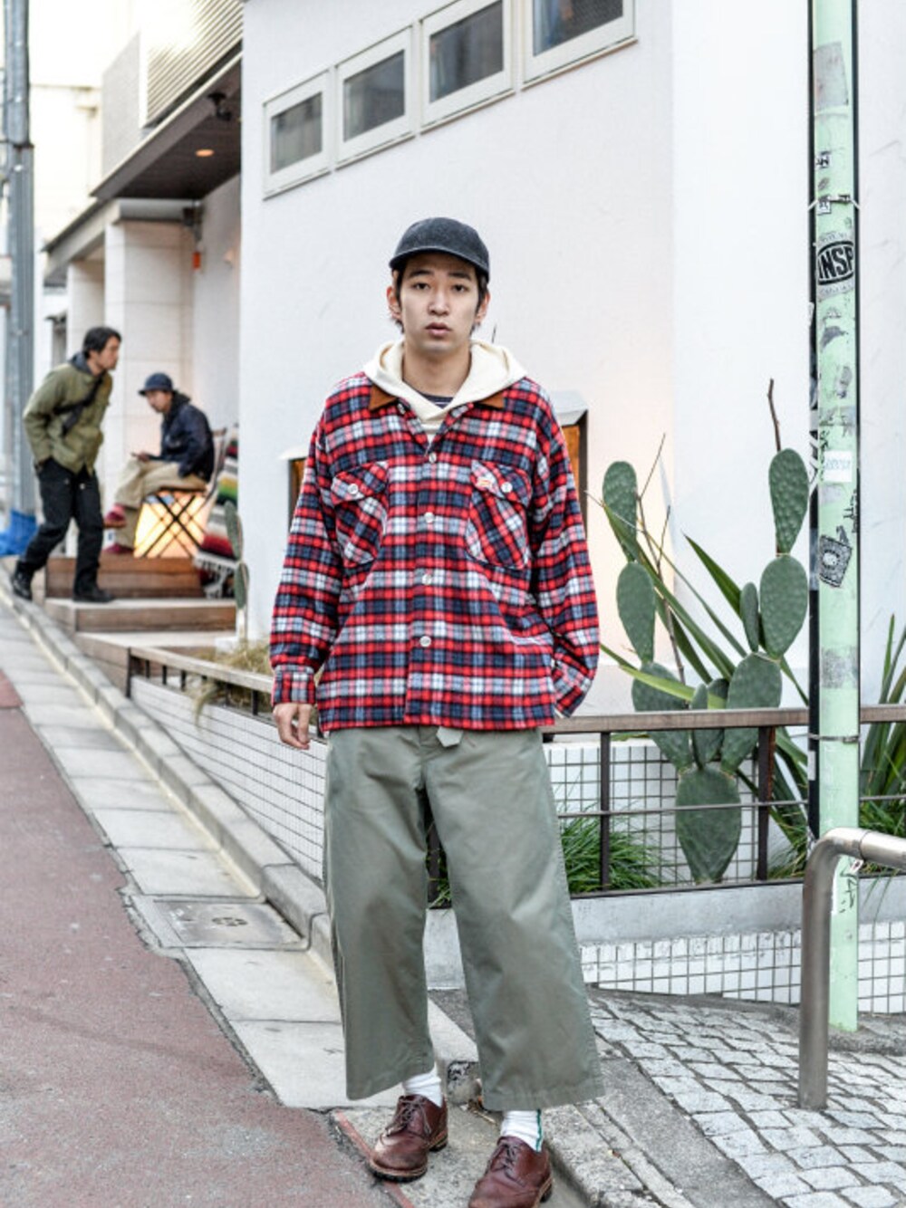 「USED - Switching Check Jacket（size - L）¥10500+tax（その他アウター、レッド系）」を使った、kodona_tokyoさん（メンズ・181cm）の秋コーディネートの1枚目の写真